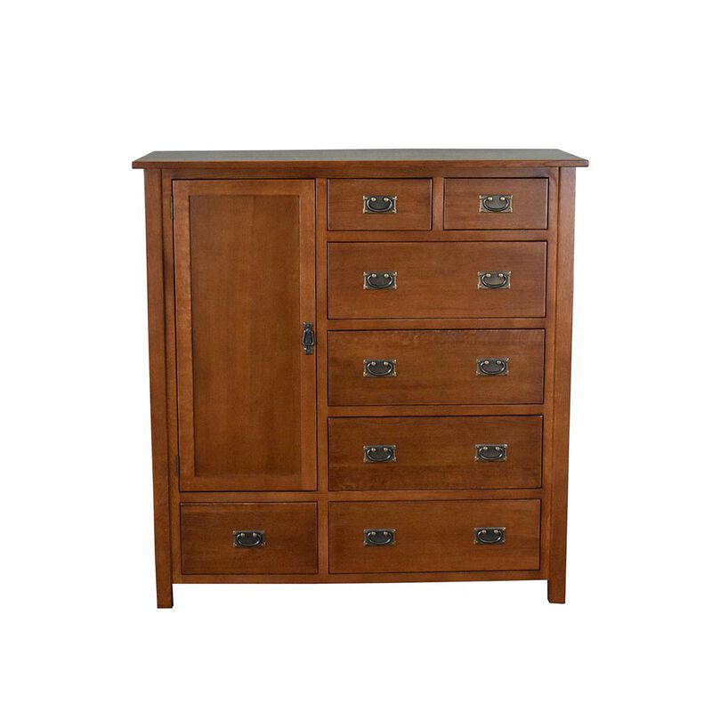 Crafters and Weavers Mission Style Solid Oak Chest Of Drawers - Michael's Cherry