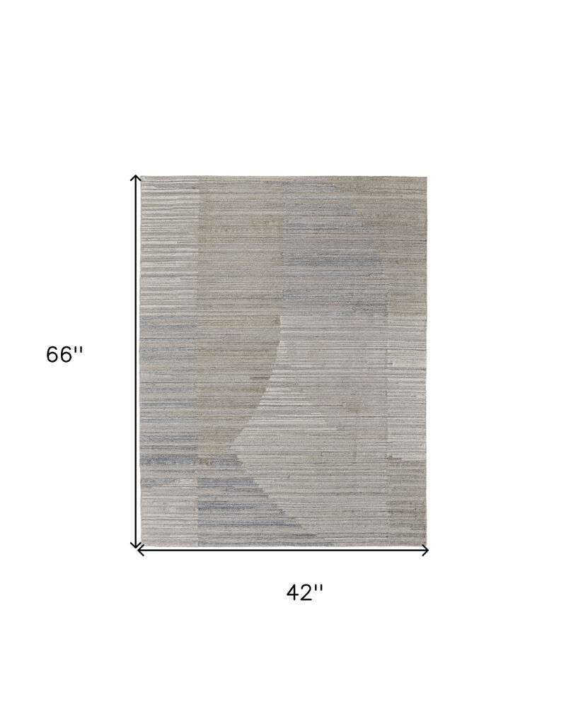 HomeRoots Abstract Hand Woven Worn Faded Area Rug image number 3