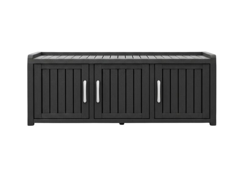Entryway Shoe Storage Bench 3 Door Adjustable Shelves Black image number 0