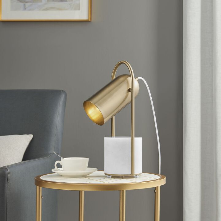Chrysalism Table Lamp Gold and Marble Metal and Marble LED Light