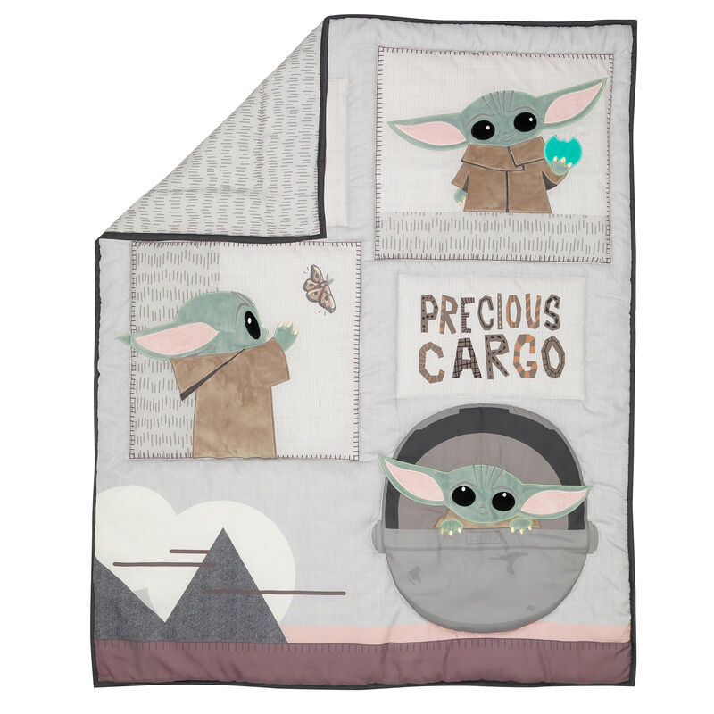 Lambs & Ivy Star Wars The Child Baby Yoda Nursery 3-Piece Baby Crib Bedding Set