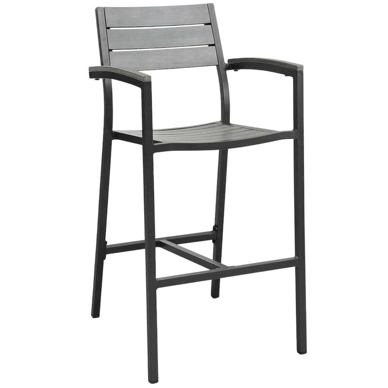 Outdoor Bar Stool Set with Aluminum Finish, Armrest & Backrest Comfort image number 1