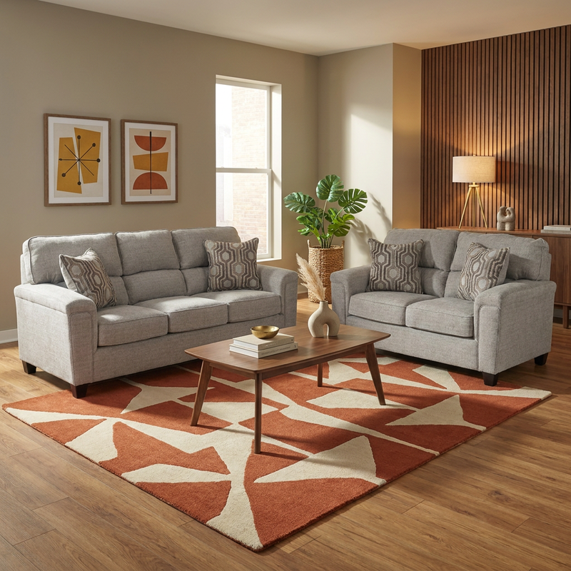 Dante Almond 2-Piece Living Room Set image number 1