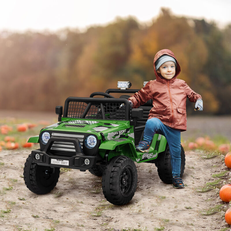 BreeBe 12V Ride on Car, Ride on Truck w/ Remote, 4 Suspension Wheels, 3 MPH Max Speed, Music, Horn & Lights image number 1