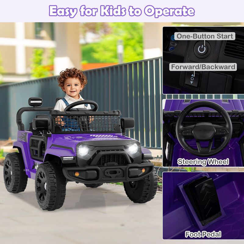 12V Battery Powered Kids Ride-On Truck Vehicle for Outdoor Play image number 4