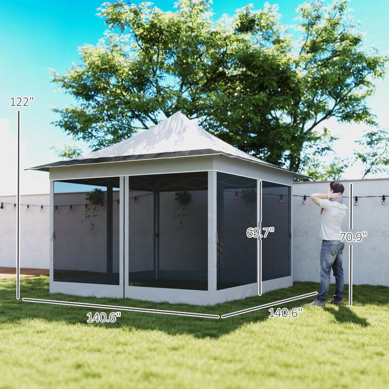Hivvago 12x12 Pop Up Canopy Tent with Mesh image number 2