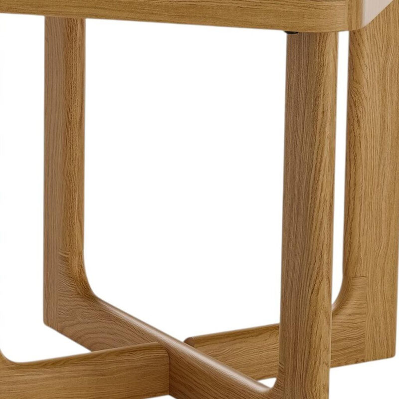 HomeRoots 24" Natural Wood Square Cross Legs End Table image number 2