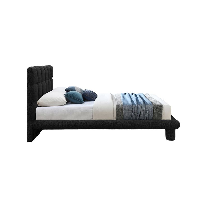 Meridian Furniture Deco Black Boucle Fabric Full Bed