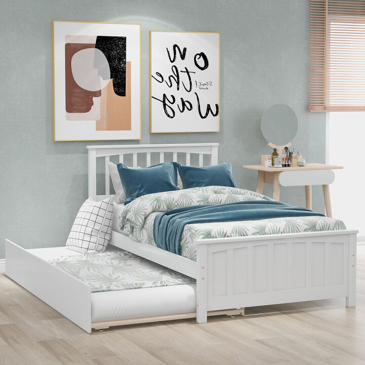 Merax Twin size Platform Bed with Trundle
