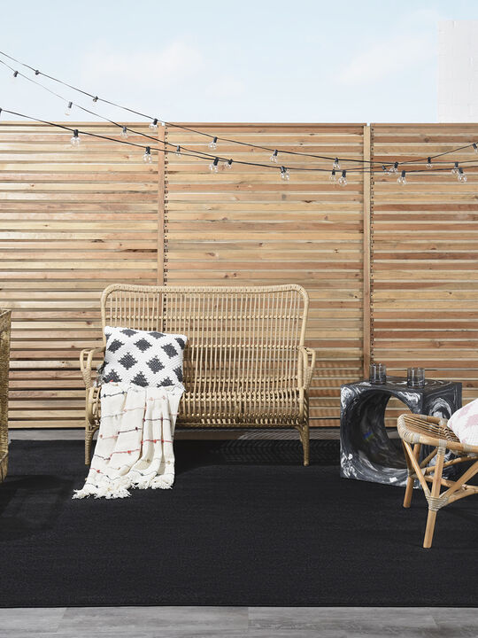 Nourison Essentials NRE01 Black 9' x Square Rug