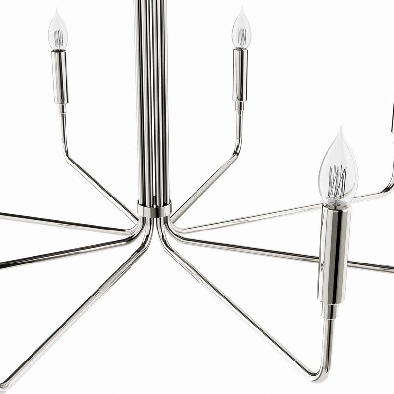 Modway Rekindle 8-Light Chandelier in Polished Nickel, Silver, 25 x 47.5 x 77.5 image number 4