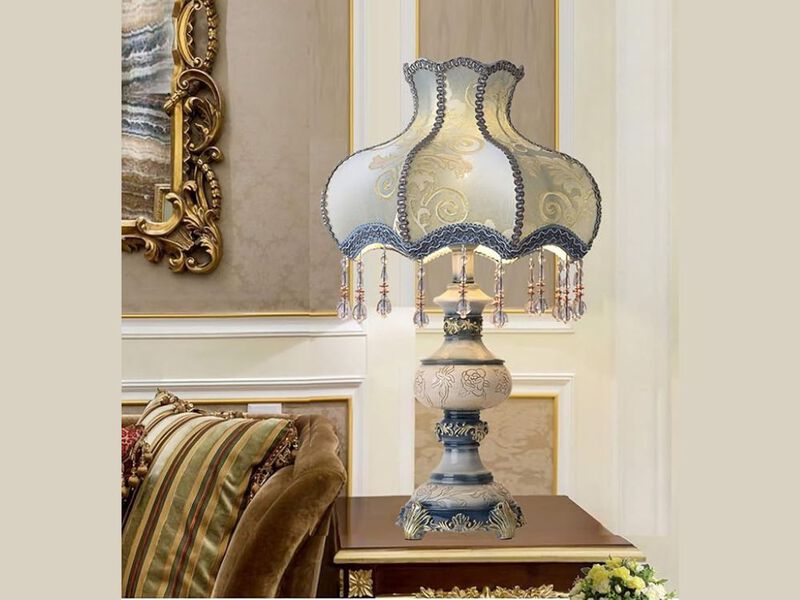 Tiffany Style White Bent Stained Glass Table Lamp for Bedroom or Living Room image number 1