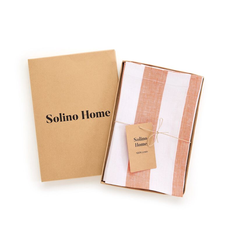 Linen Dinner Napkins - Cabana Stripe image number 4