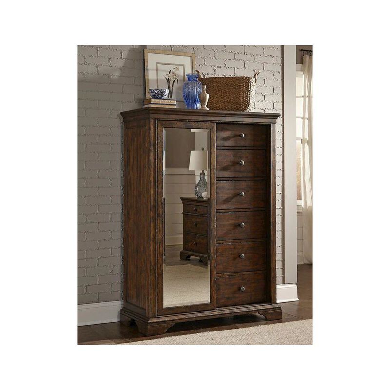 Legacy Classic Trisha Yearwood Home Tulsa Door Chest (sliding mirror, 6 drawers, 3 shelves)