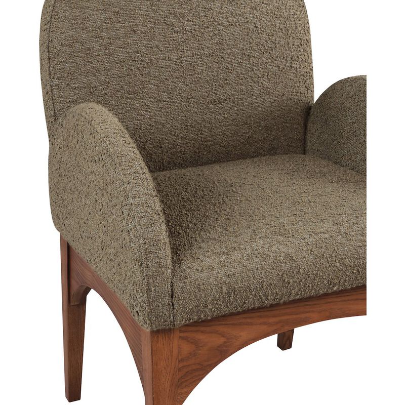 Meridian Furniture Waldorf Olive Boucle Fabric Dining Chair