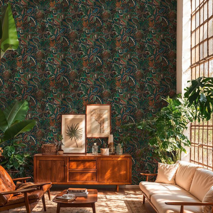 Havana 2 Floral Blue Wallpaper HV41066