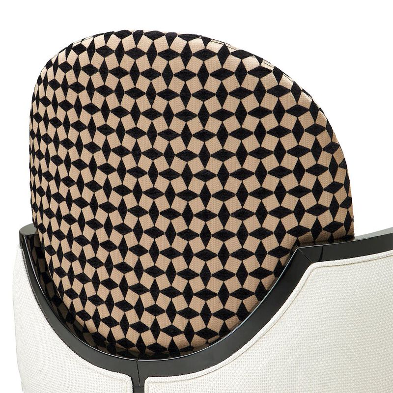 Michael Amini La Francaise Accent Chair - Cafe au Lait/Black