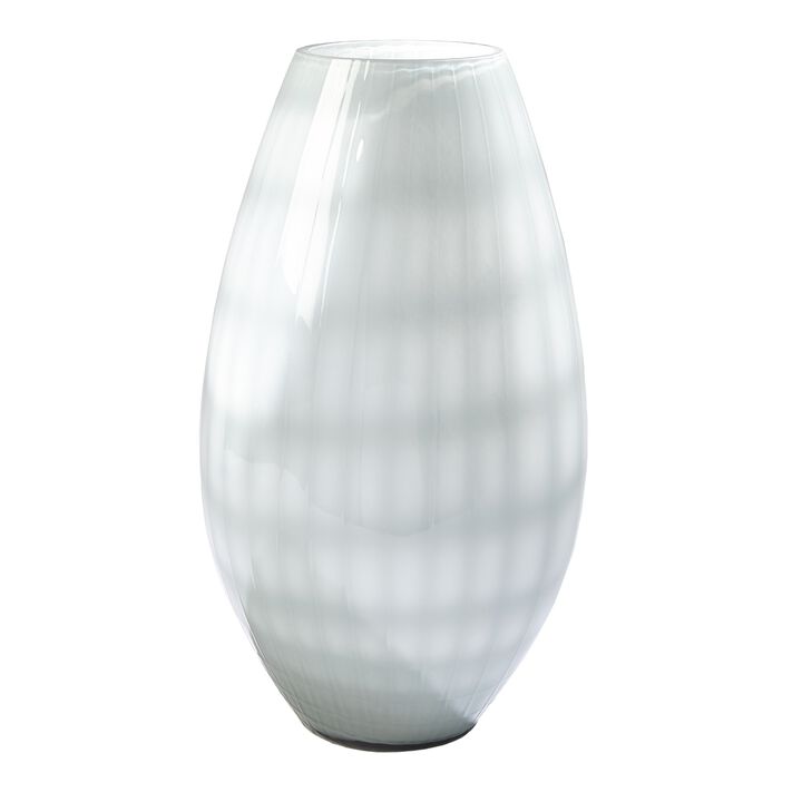 Cased Glass Grid Vase- Large