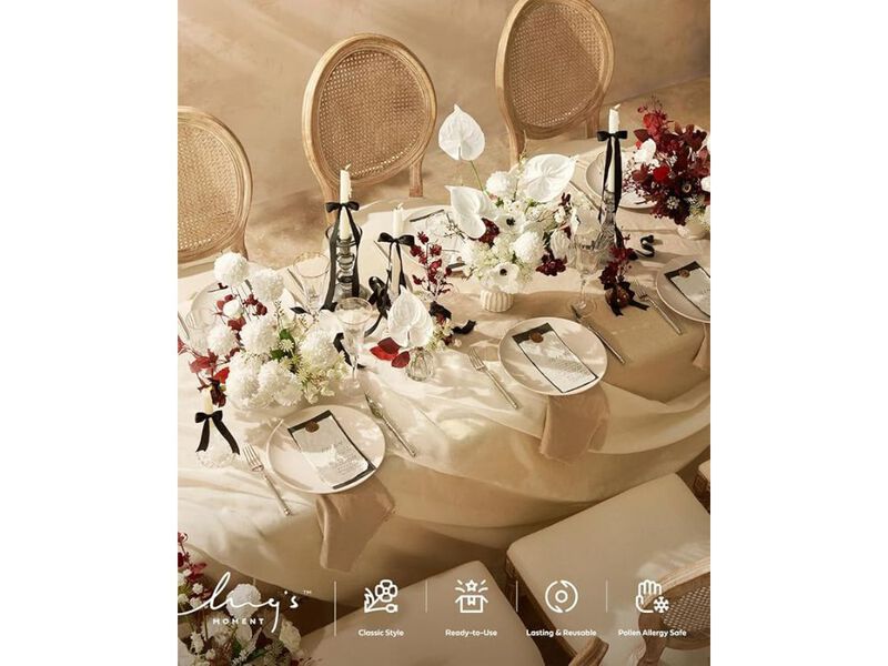 8 Piece White Artificial Greenery Stems Wedding Centerpiece Decor image number 1