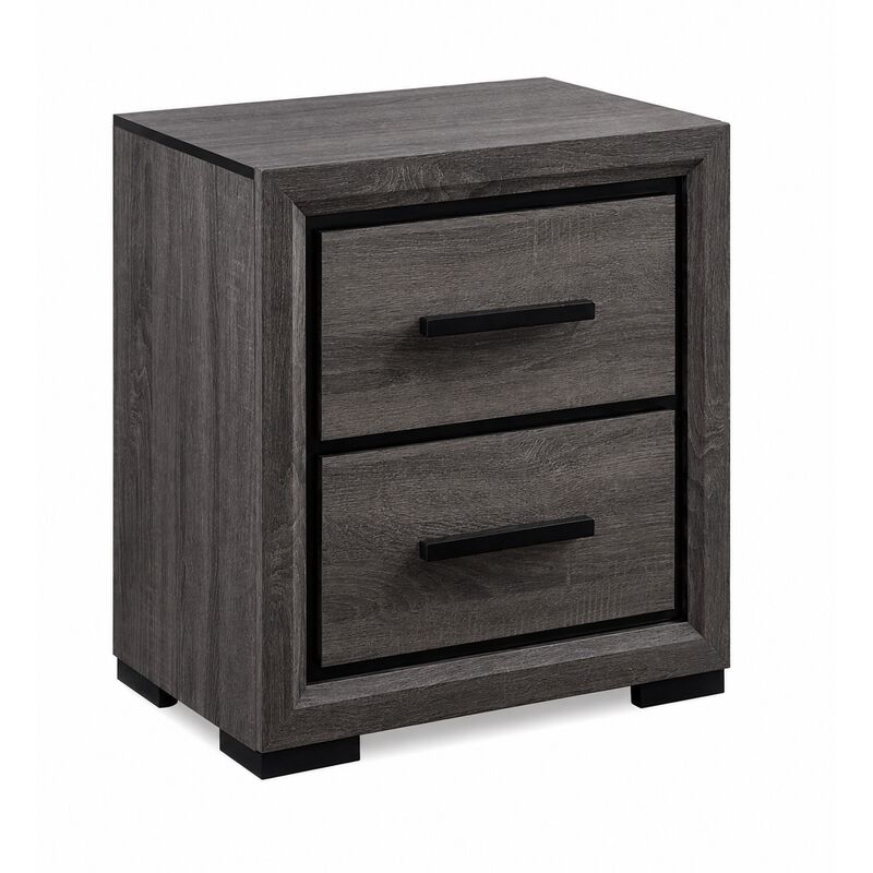Kalie 4pc Queen Bedroom Set with Bookcase Headboard, Storage, Gray Wood image number 4