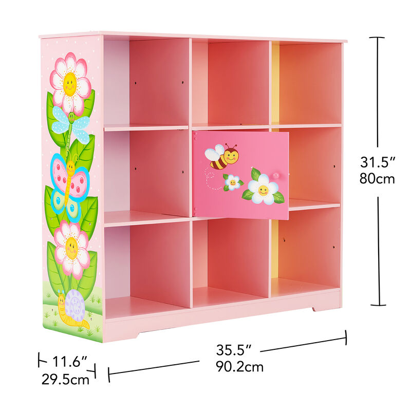 Kids Painted Magic Garden Adjustable Cube Bookshelf, Pink image number 4