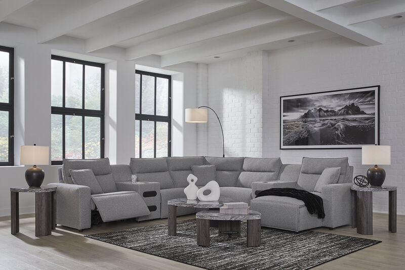 ModMax II 7-Piece Power Reclining Sectional with Chaise and Audio Consoles image number 2
