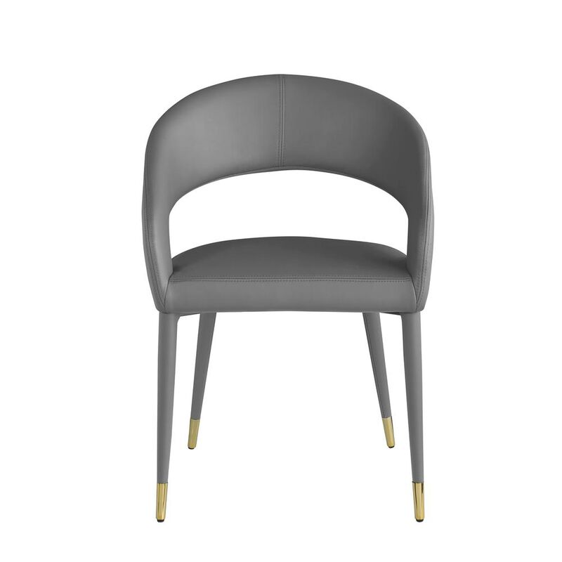 Best Master Furniture Jacques Faux Leather Gray Dining Chairs (Set Of 2) image number 1