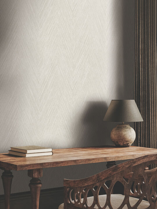 Thatched Chevron Light Neutral Wallpaper