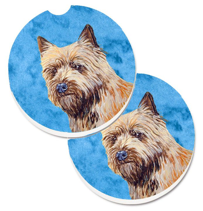 Caroline's Treasures Blue Cairn Terrier Set of 2 Cup Holder Car Coasters LH9365BUCARC, 2.56, Multicolor
