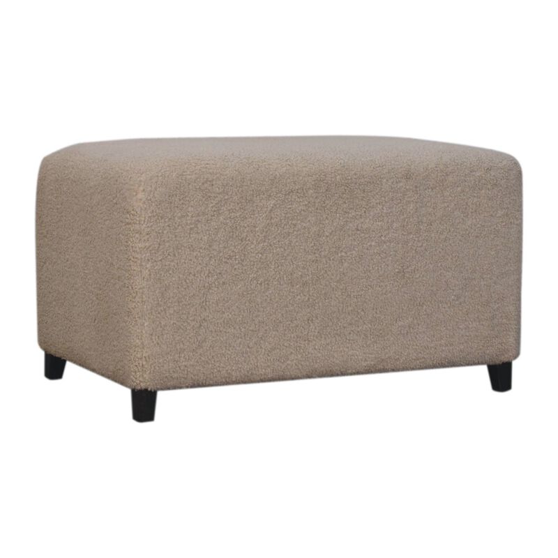 Artisan Furniture Solid Wood Bliss Cream Boucl&eacute; Ottoman