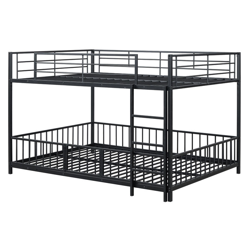Merax Metal Bunk Bed with Slide and Guardrails