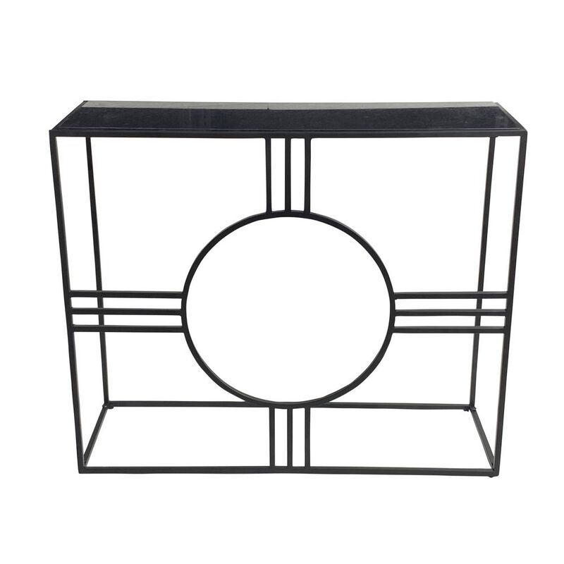 Carolina Living Marshall Console Table - Black Marble - Black