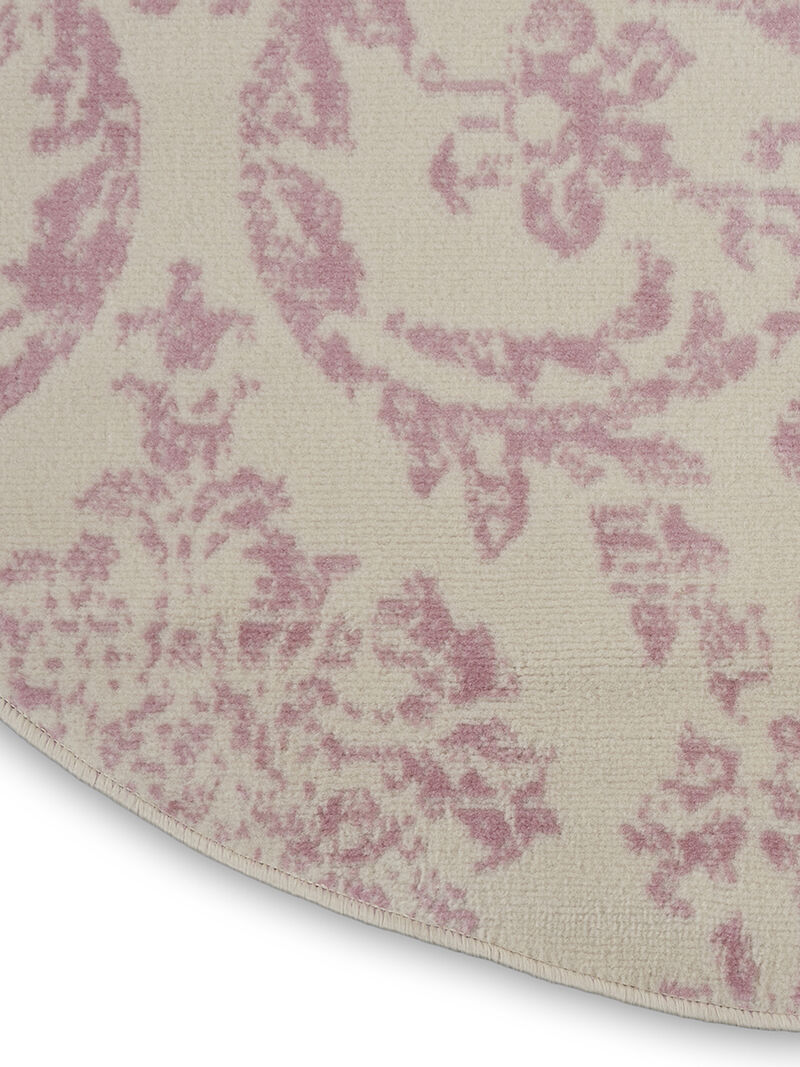 Jubilant JUB09 Ivory/Pink 5'3" x Round Rug