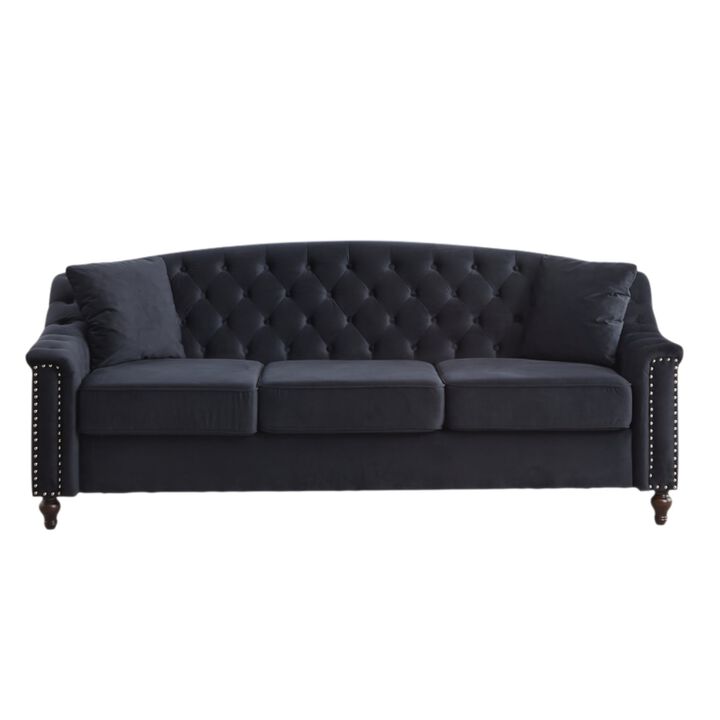 Snump 82" Velvet Chesterfield Sofa