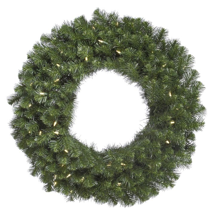 Vickerman 84" Douglas Fir Artificial Christmas Wreath, Warm White LED Lights - Faux Fir Christmas Wreath - Seasonal Indoor Home Decor