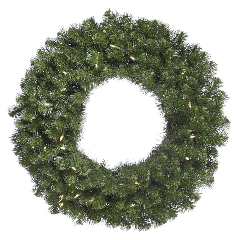 Vickerman Pre-Lit Douglas Fir Wreath with 100 Warm White Italian LED Lights, 42-Inch, Green, A808842LED image number 0