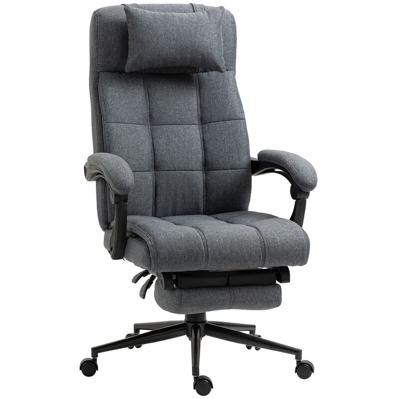 Dark Grey Executive Comfort: Reclining High-Back Swivel Chair