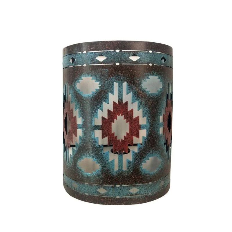 Colorful Aztec Rustic Southwestern Wall Sconce image number 0