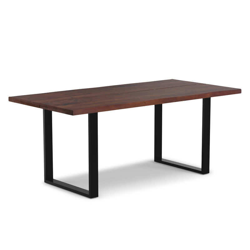 Fieldcrest 72 inch x 36 inch Rectangle Modern Industrial Dining Table in Dark Walnut image number 8