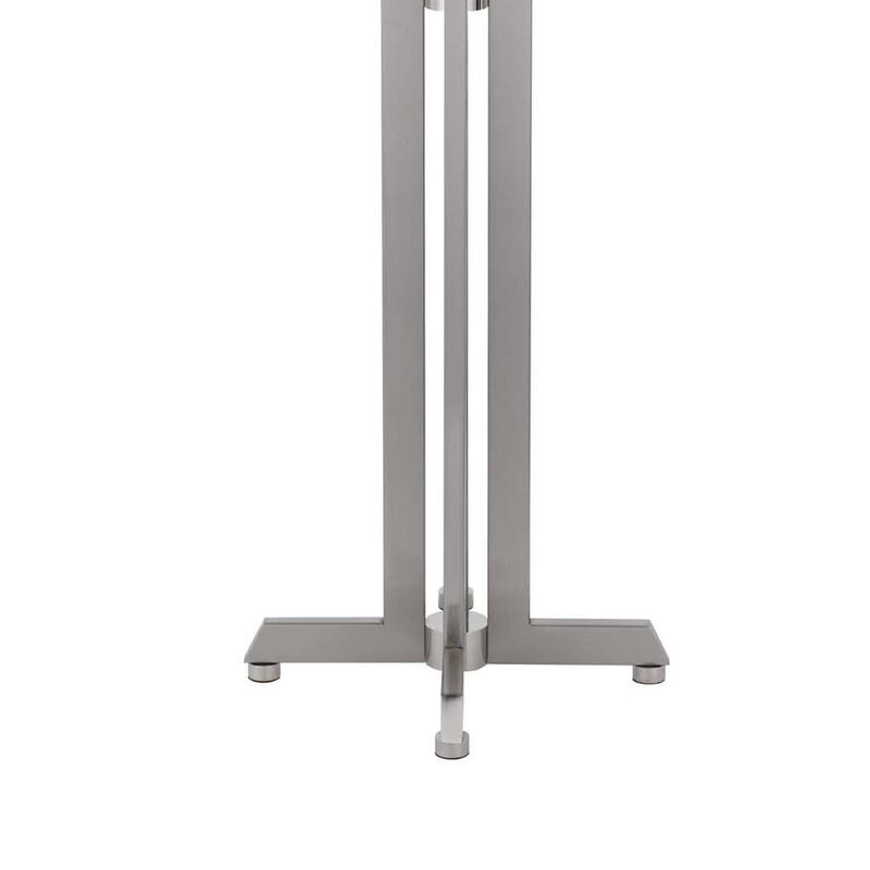 Liam Table Lamp, White Drum Shade, 30 Inch Brushed Steel Footed Base image number 6