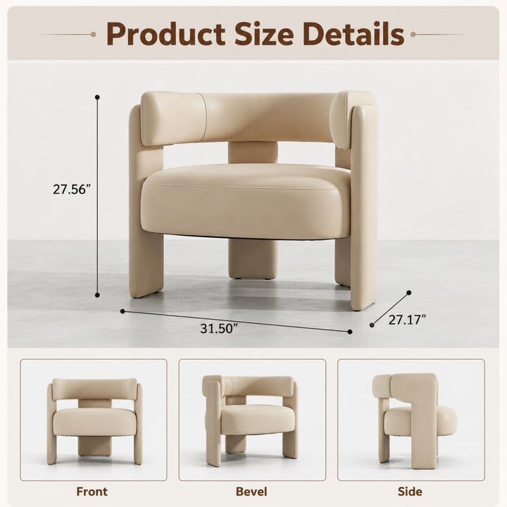GOODSILO Mid-Century Modern Velvet Accent Chair Comfy Upholstered Single Sofa Armchair for Living Room, Bedroom, Office, and Reading