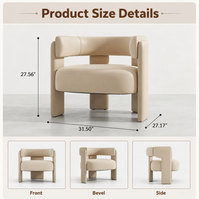 GOODSILO Mid-Century Modern Velvet Accent Chair Comfy Upholstered Single Sofa Armchair for Living Room, Bedroom, Office, and Reading image number 1