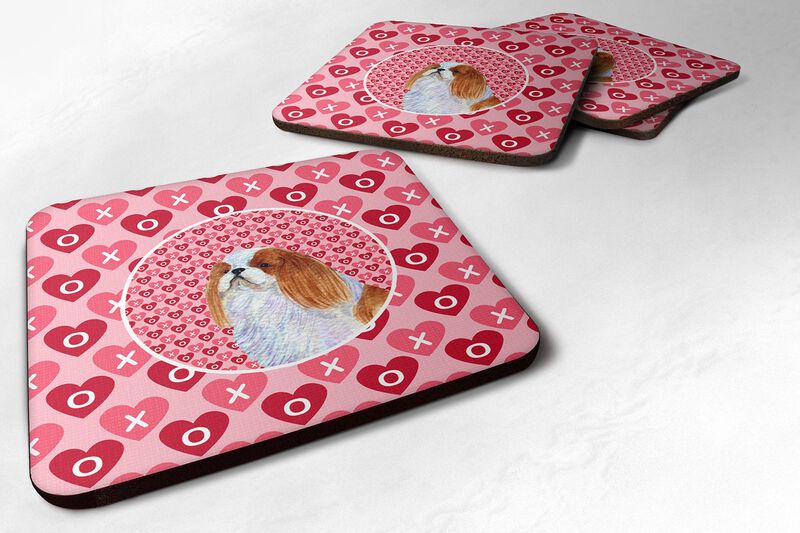Caroline's Treasures SS4507FC English Toy Spaniel Foam Coasters (Set of 4), 3.5 H x 3.5 W, Multicolor image number 0