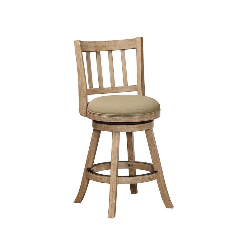 Boraam Sheldon Swivel Counter Stool 24 - Driftwood Wire-Brush & Oatmeal