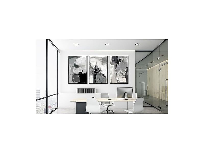 Large Framed Canvas Wall Art Retro Grey Graffiti Living Room Rustic Abstract image number 3