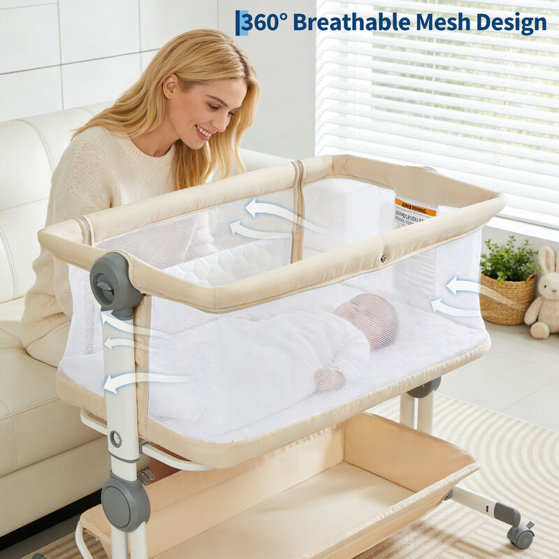 3-in-1 Portable Bedside Bassinet: 6 Heights image number 2