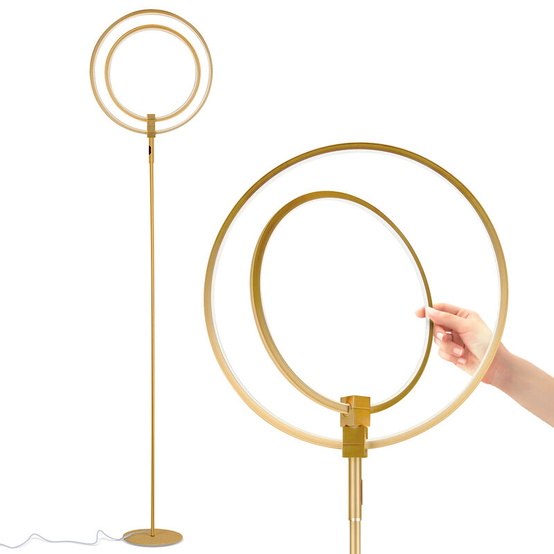 Eclipse Gold Brass LED Floor Lamp