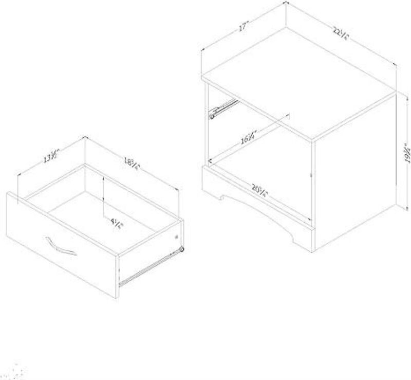 Hivvago Modern 1 Drawer Nightstand End Side Table Storage in White