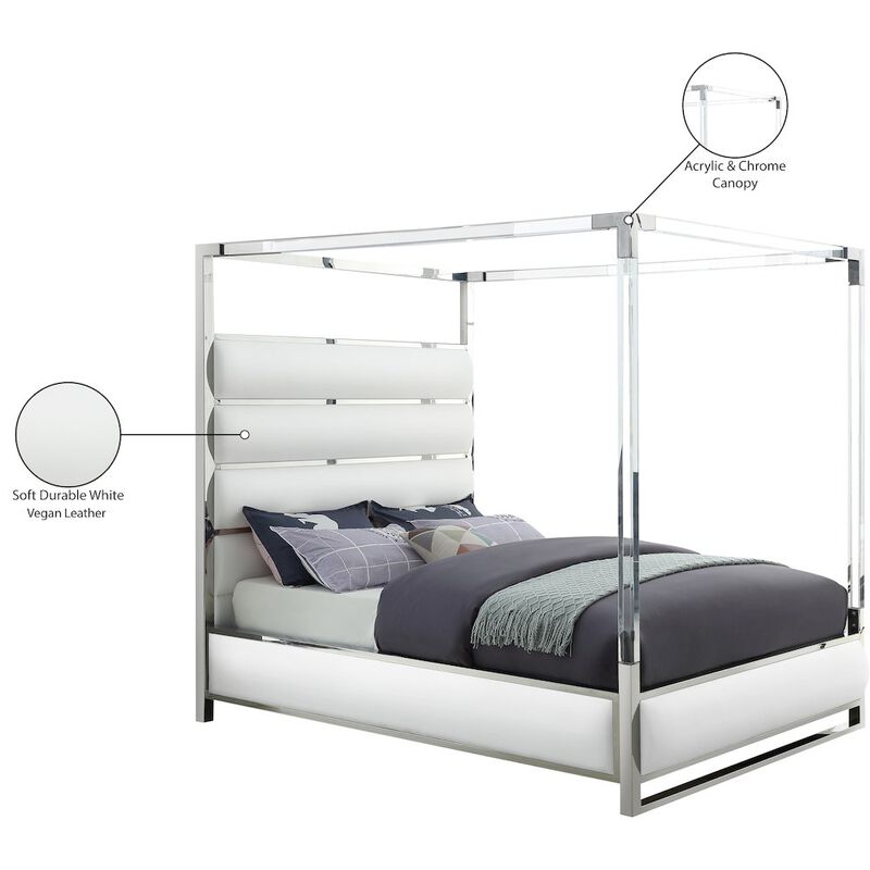 Meridian Furniture Encore White Vegan Leather King Bed