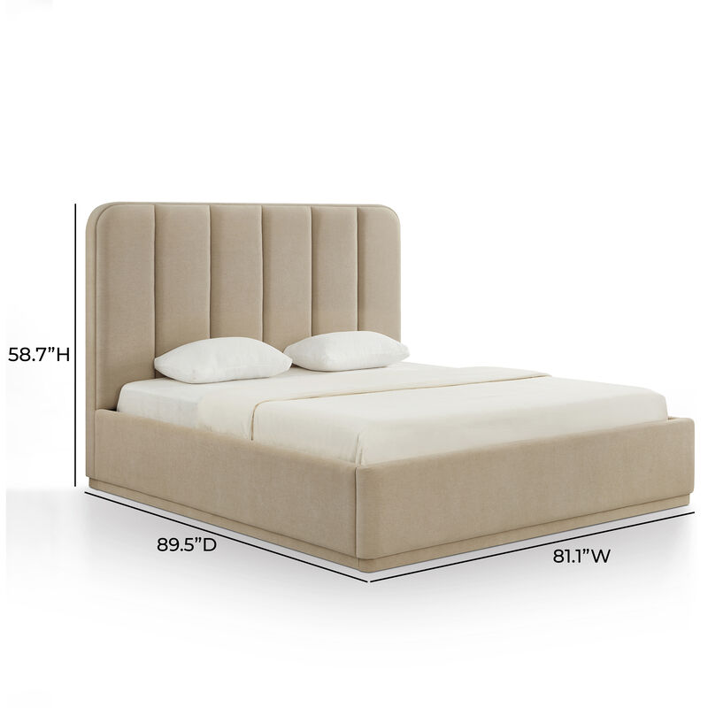 Parker Cream Chenille King Bed image number 8